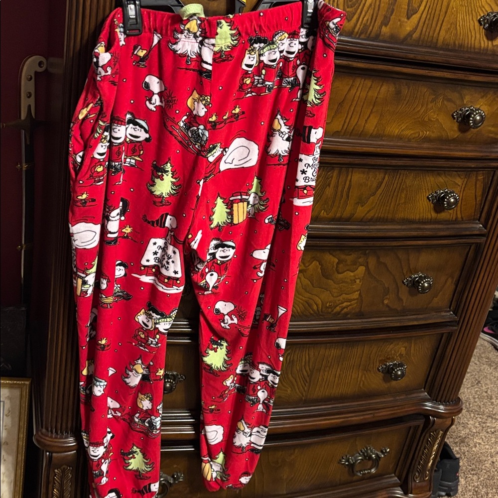Peanuts Brilliant Red Sleepwear winter Christmas pj pants size xl(16-18) - Picture 2 of 8